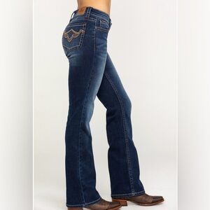 Shyanne Life Indigo Blue Distressed Boot Cut Denim Jeans